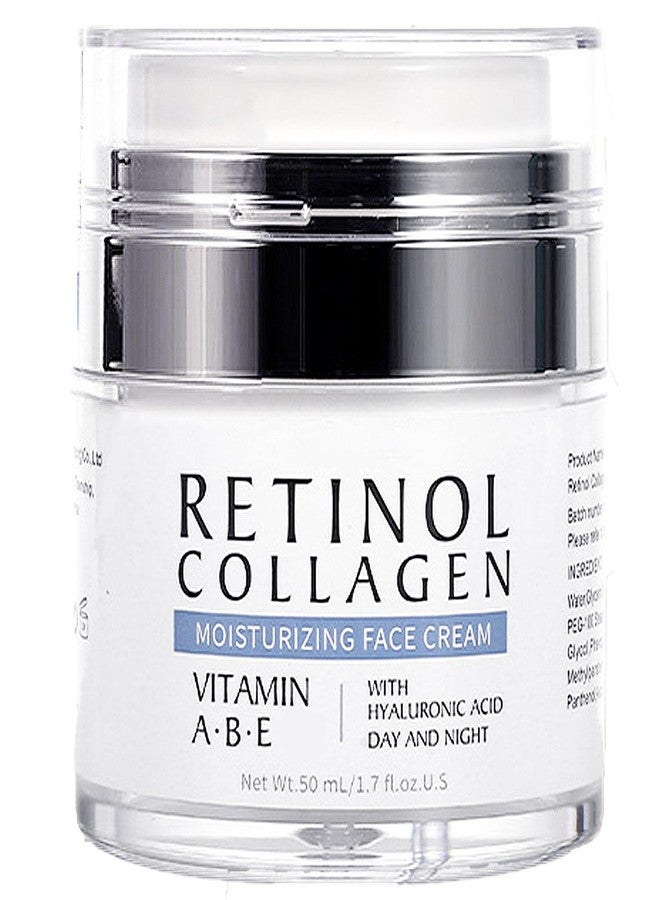 Grospe Retinol Moisturizer With Collagen & Hyaluronic Acid, Collagen Face Cream for Tightening and Firming, Anti Wrinkle Face Cream for Women and Men for Fine Lines and Dryness - All Skin Types 1.7 Fl Oz - Image 1